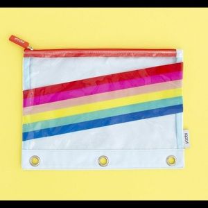 Yoobi Rainbow Stripe Binder Zip Case
